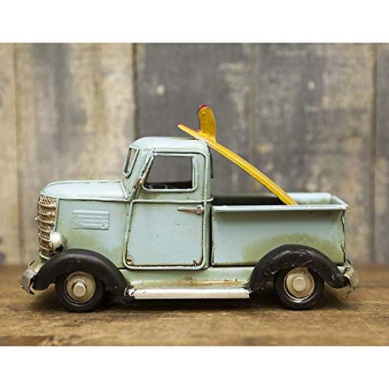 Vintage Miniature Surf Truck Tin Object, 10.5cm High X 17cm Long X 7cm Deep, 0410A-7138, Interior, Car, Automotive, Retro, Interior, American Goods