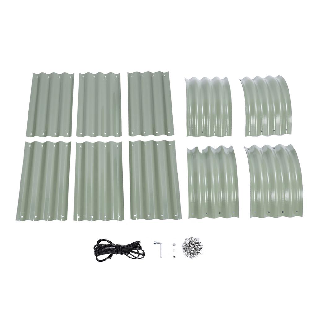 Høyt Bed Kasse Sett Slitesterkt Stilig Metall Høyt Plantebed med Installasjonsdeler for