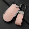 Aluminum Alloy Goatskin Car Key Case Cover For Greatwall Ora R1 R2 Good Cat Gt Lightning Cat Ballet Cat White Cat Iq Keychain