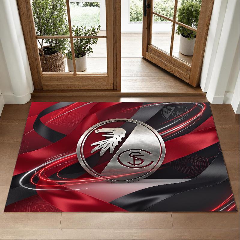 SC Freiburg FC Design Crystal Velvet Rug Soft Decorative Mat for Bedroom Entrance