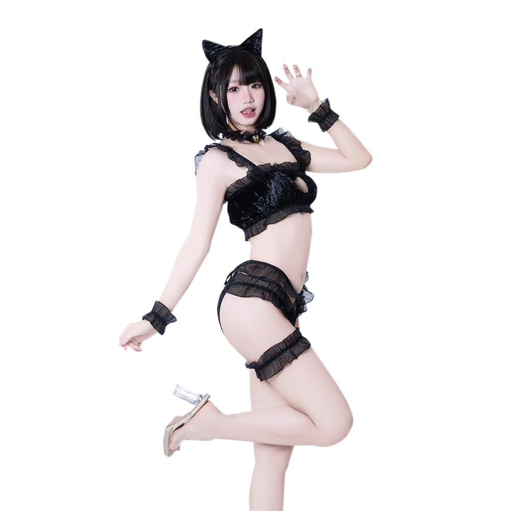 Cosplay erotic cat sexy cosplay extreme naughty erotic lingerie underwear maid outfit maid baby doll cat costume cute cute moe moe open chest open