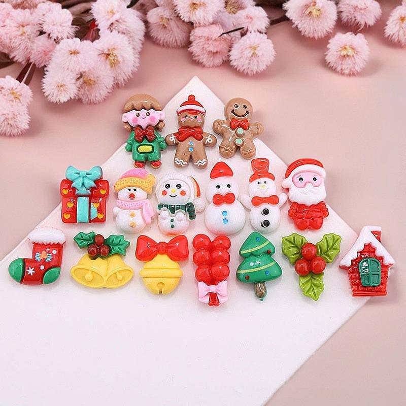 10Pcs Christmas Surprise Blind Bags Luminous Animal Mushroom Figurines Miniature Mystery Bag For Potted Dollhouse Decor