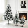 Cross-Border Christmas Iron Base Flocked Tree Decoration Scene Ornament