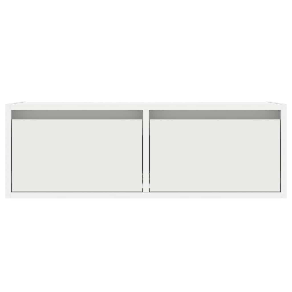 TV Cabinet with LED Lights White 75 x 35.5 x 25 cm