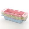 Adjustable Dish Drainer Sink Drain Basket Washing Vegetable Fruit Plastic Drying Rack Kitchen Accessories Storage Organizer Tool