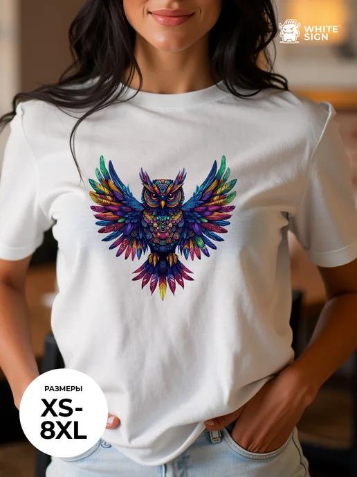 Oversized youth T-shirt Bright Owl (autumn style) S
