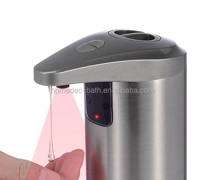 New Version Update Button Automatic Soap Dispenser, Stainless Steel Touchless Hand Free Motion Sensor Automatic Soap Dispenser