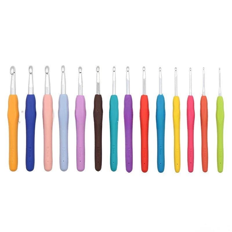 Aluminum & TPR Soft Handle Crochet Hook Set for DIY Knitting and Sweaters