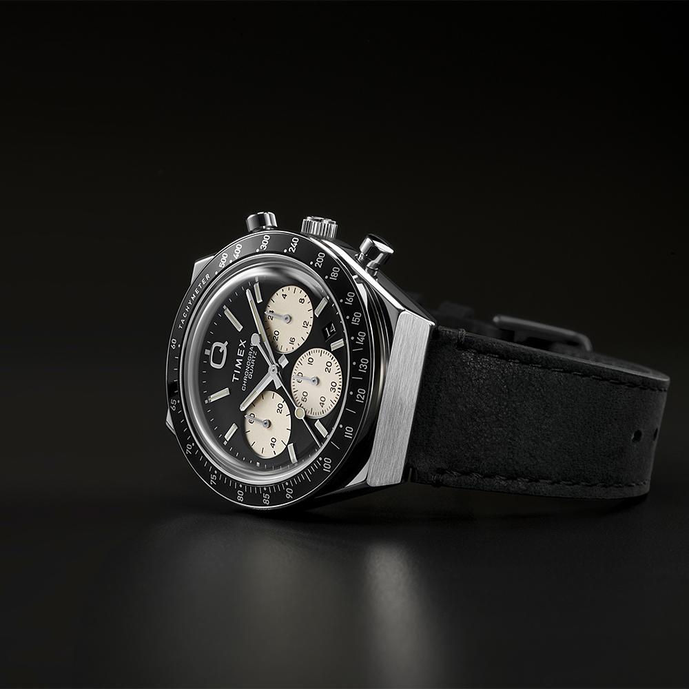 TIMEX Q TIMEX Chronograph Leather Strap Sports Watch 40mm TW2V42700