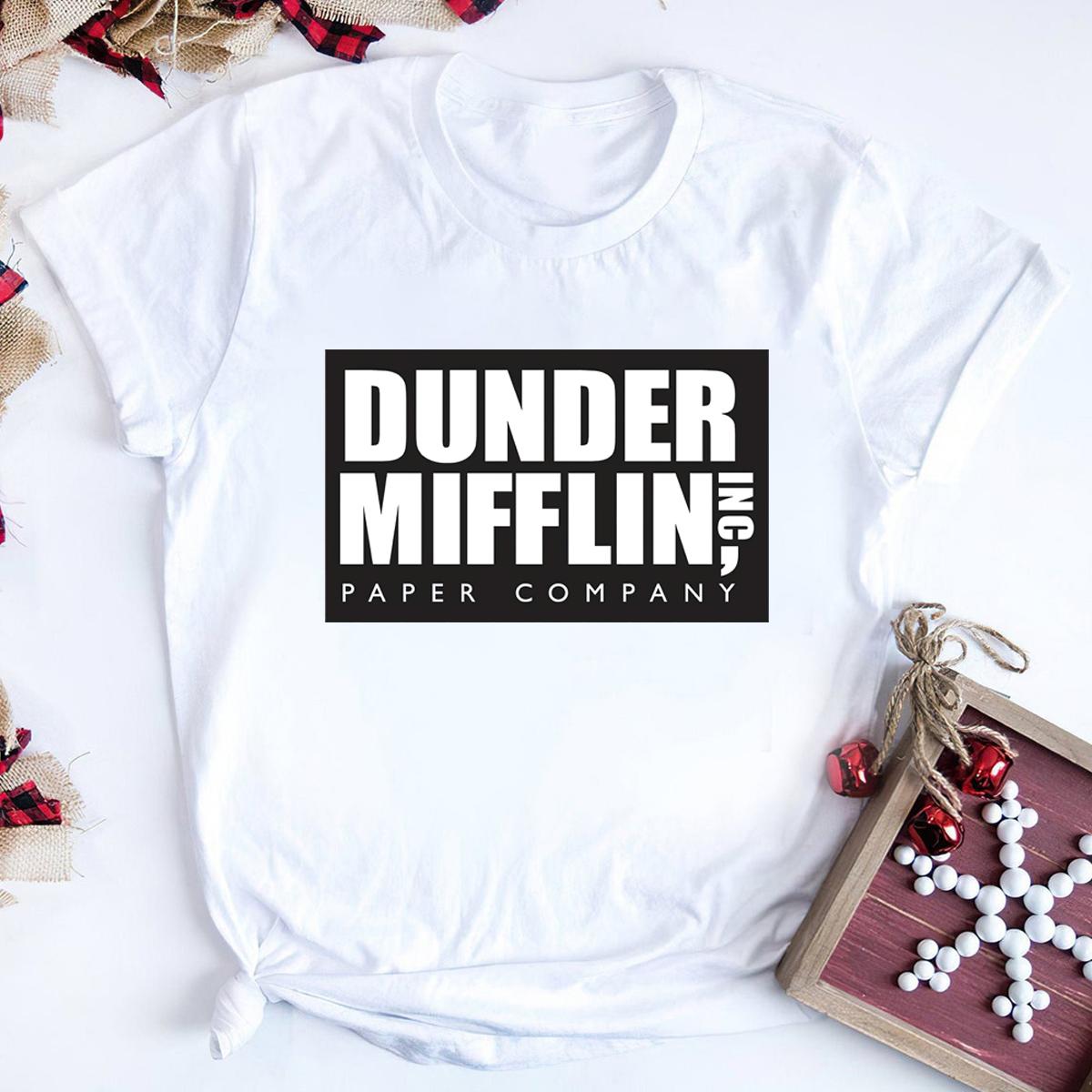 

The Office Dunder Mufflin INC Paper Tshirt Micheal Scott Dwight Schrute Shirt Tv Show The Office Inspired Tee Unisex Casual Top S