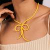 Color Rice Bead Bowknot Collarbone Chain Student Adjustable Chain Sweater Chain