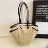 Fashion commuter large-capacity bag women's new seaside beach woven bag commuter shoulder tote bag
