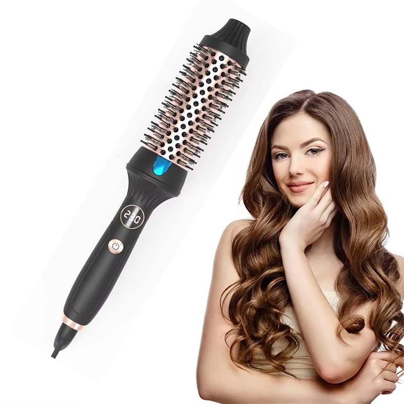 Hot Heated Curling Brush Ceramic Tourmaline Negative Iron Hot Comb Fast Heating Household Ionic Curling Brush