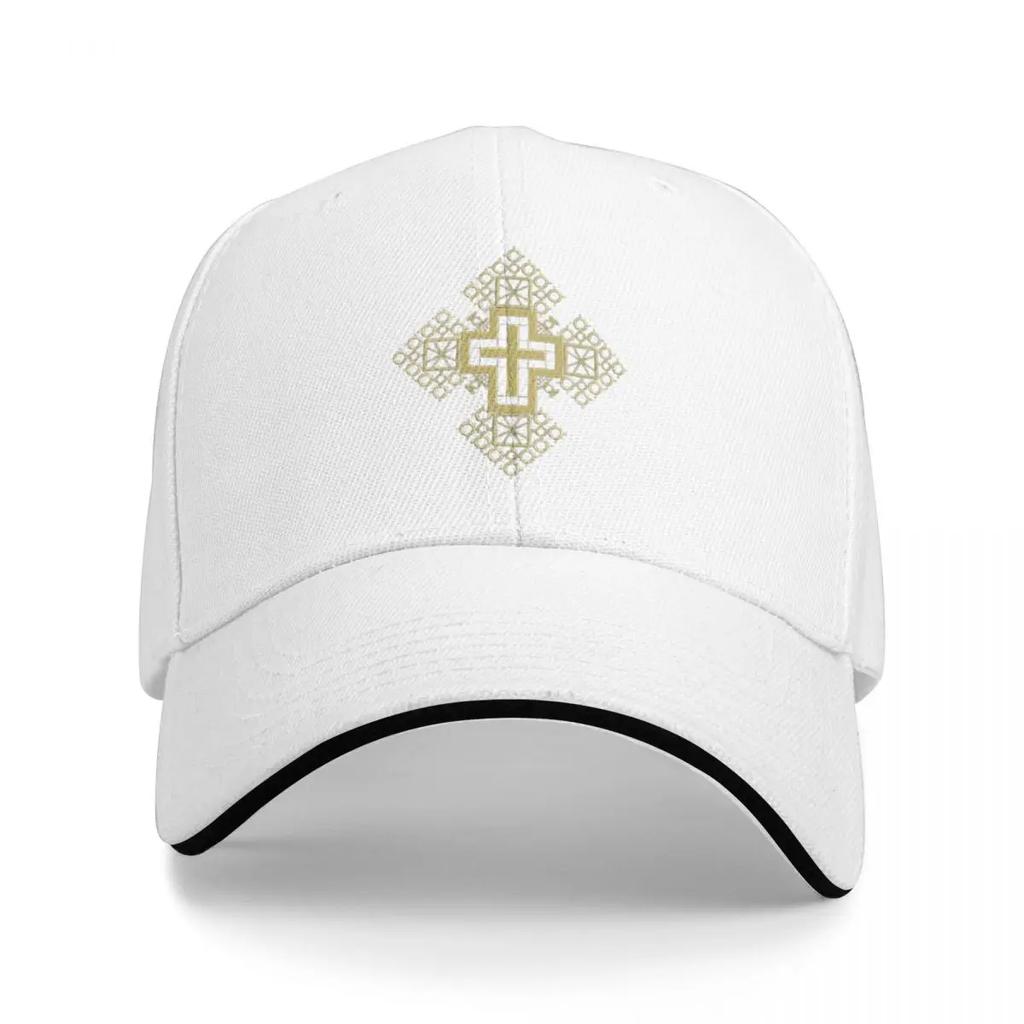Ethiopian Orthodox Church Cross Pattern Illustration High Quality Vector Baseball Cap Cosplay Icon Womens Golf Clothing Unisexs