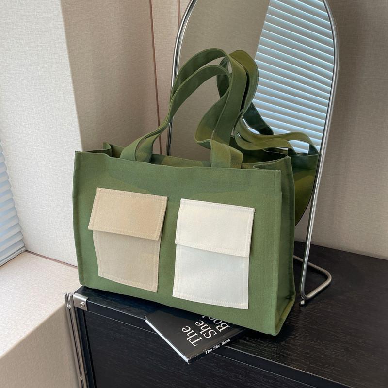 Large Capacity Stylish Canvas Tote Bag For Women Street Fashion Shoulder Bag