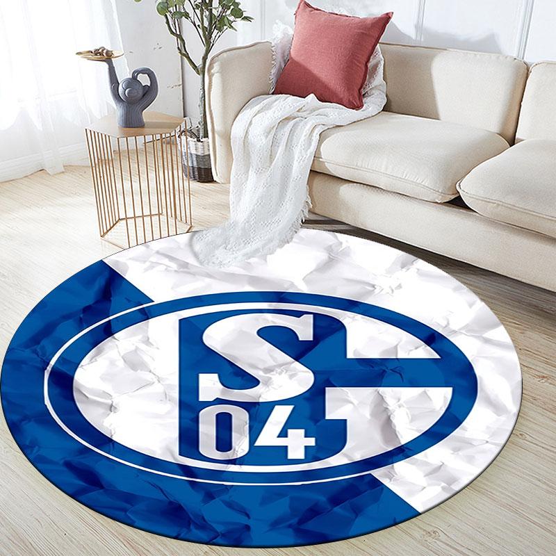 FC Schalke 04 Pattern Round rug,Carpet Rug for Living Room Bedroom Playroom ,Non-slip Floor Mat,Holiday Gifts and Birthday Gifts.