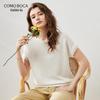 Komonboka Women's Silk Blend Lace Trim Knit T-Shirt