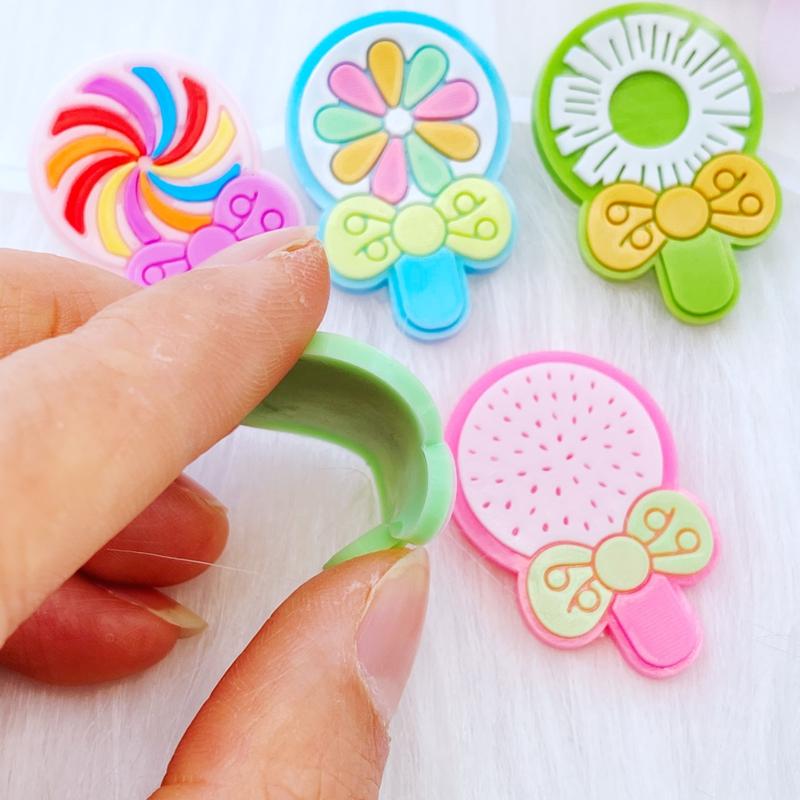 10pcs New Cute Lollipop Series PVC Flexible Glue FlatBack DIY Scrapbook Embellishment Phone Craft Decoration