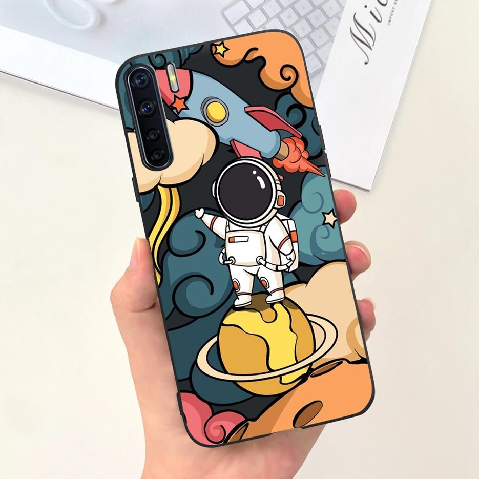 Für Oppo A91 Hülle Oppo Reno3 CPH2043 Niedliche Astronauten Cartoon Hülle Weiche TPU Handyhülle Für Oppo F15 Reno 3 OppoA91 Fundas Bumper