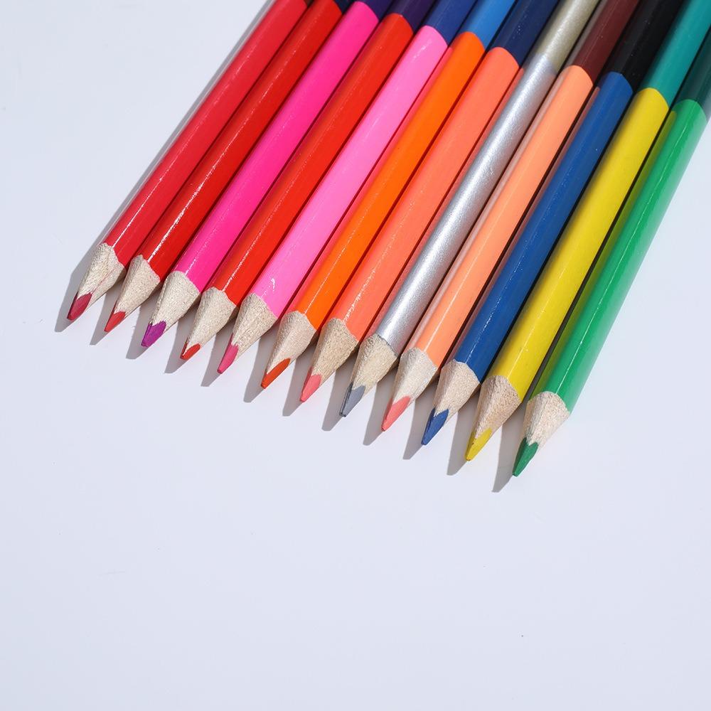24 Colors Double Headed Pencils for Children Professional Drawing Sketching and Pastel Art Premium Student School Art Supplies