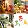 Colorful Doll Furniture Small Chair Model Figurine With Hole Design For Doll House Accessories And Kids Pretend Play Game