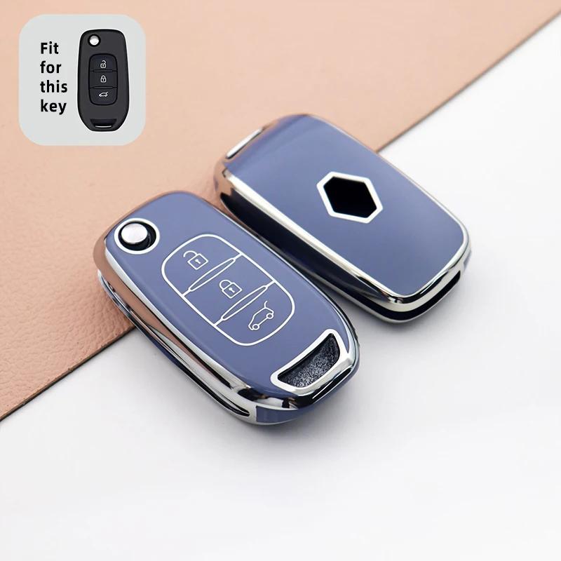 Shell Fob Accessories For Renault Kadjar Captur Megane Sandero Stepway Logan Clio 5 Arkana   Tpu Car Flip Key Case Cover