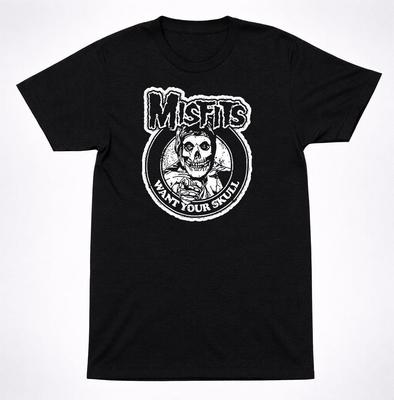 Misfits wollen deinen Schädel Horror Punk Schwarzes T-Shirt Klassisches Skelett Band T-Shirt