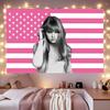 Arazzo Ritratto Taylor Swift Bianco e Nero Bandiera USA Rosa Pop Star Y2K Decorazione per Fan Camera Adolescenti Dormitorio Festa Tessuto da Parete