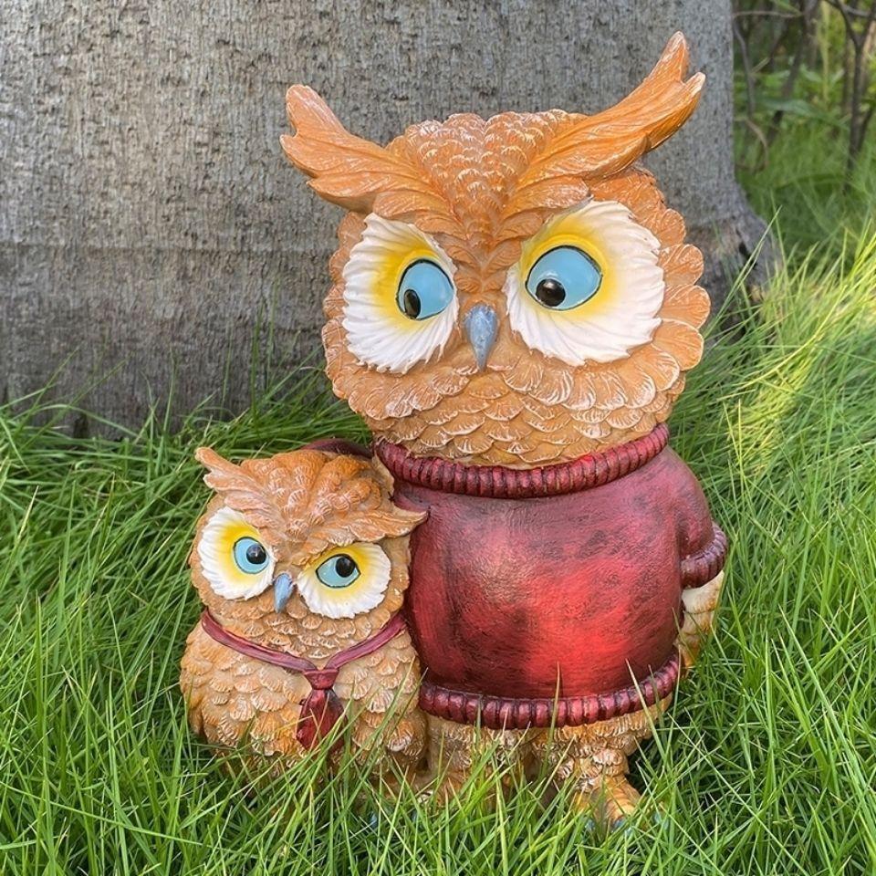 Creative Owl Miniature Figurine Resin Craft for Outdoor Fairy Garden Cute Animal Home Decor Accessory
