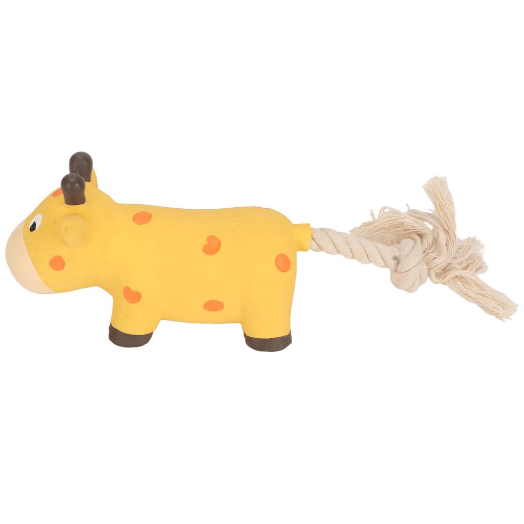 Grunting Latex Dog Toy Interactive Boredom Relief Bite Resistant Squeaky Squeeze Dog Toy with Cotton Rope Tail