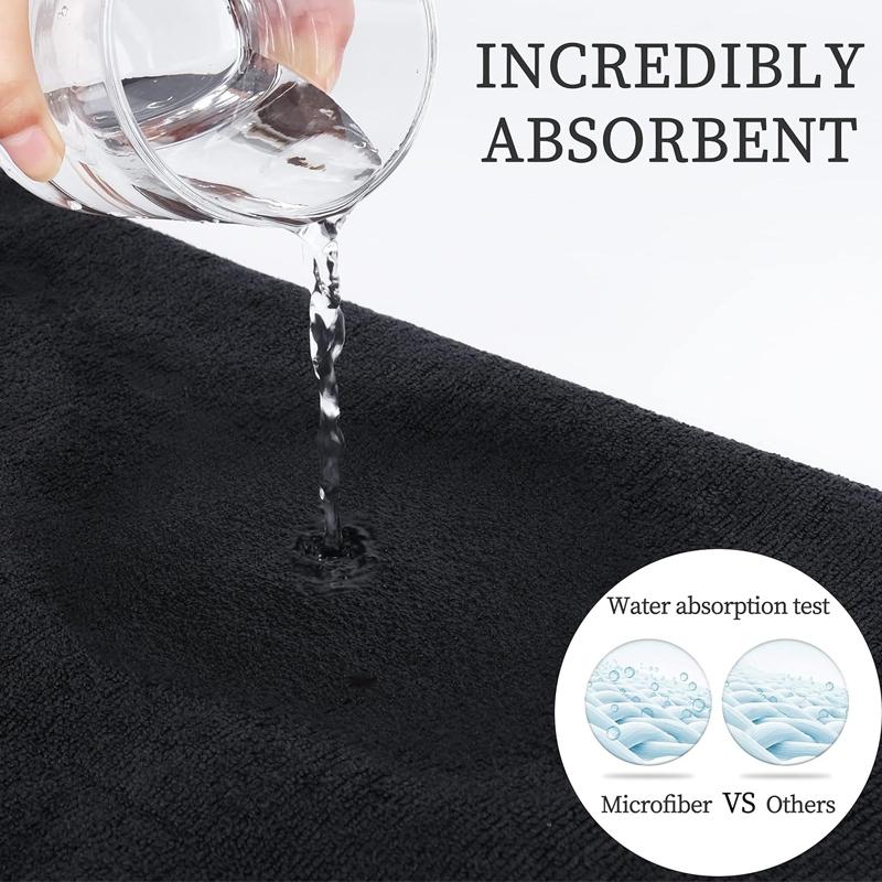 5/2 Pcs Microfiber Salon Towels Black For Hair Stylist Bleach Proof Hair Towel For Home Hotel Beauty Salon