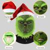 Grinch Masquerade Mask and Gloves Set for Christmas Performances