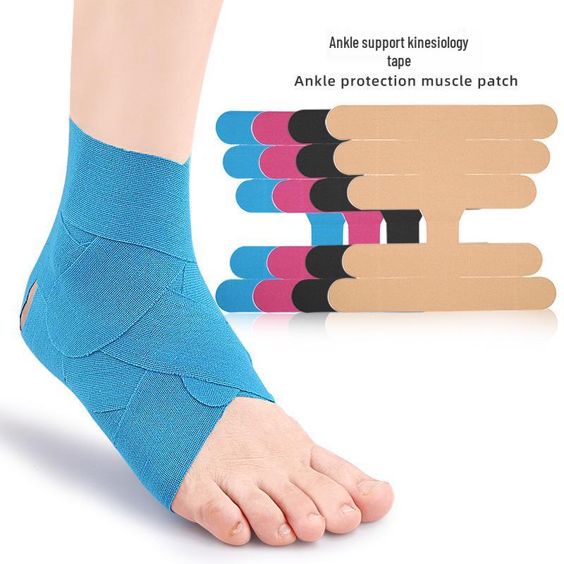 Pre-Cut Kinesiology Tape for Ankle, Foot, and Wrist - Elastic Adhesive for Sports Protection