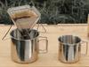 Karokkaku Faltkaffee-Tropfer, Perfekt für Outdoor-Aktivitäten, Frisches Brühen, Camping, Wandern, Kochen, Solo-Camping, Edelstahl, Tragbar