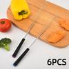 6Pcs V-Shaped Fondue Forks Stainless Steel Grilling Fork Barbecue Fork Set  Camping