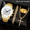 Watch Set, Watch, Men's Glass Quartz Watch, Steel Belt, One Men's Watch.