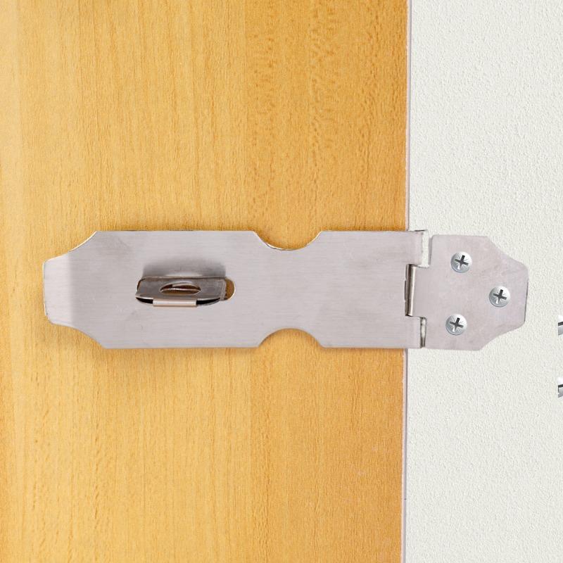 Kłódka ze stali nierdzewnej z zamkiem na drzwi, zabezpieczenie przed kradzieżą, zasuwka, klamra, okucie odporne na włamanie do bramy drewnianej, akcesoria gospodarstwa domowego
