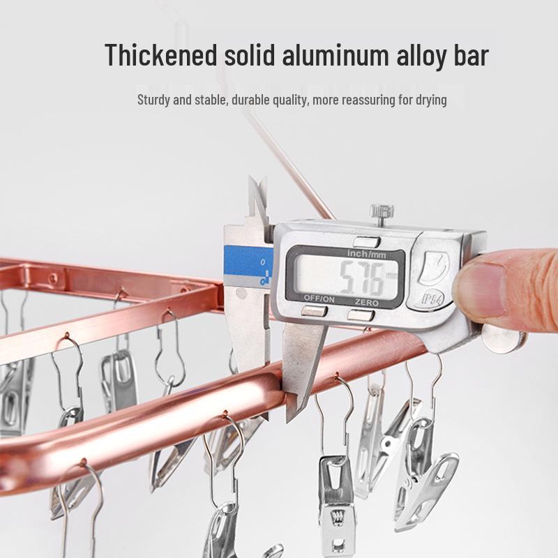 Multi-Clip Aluminum Sock Holder for Drying Clothes, Towels, and Underwear
