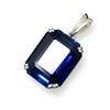 28 Ct Natural Ceylon Blue Sapphire Emerald 925 Sterling Silver Pendant Certified