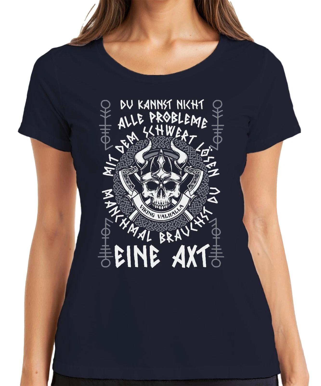 Nicht alle Probleme mit dem Schwert lösen Wikinger Valhalla Damen T-Shirt S