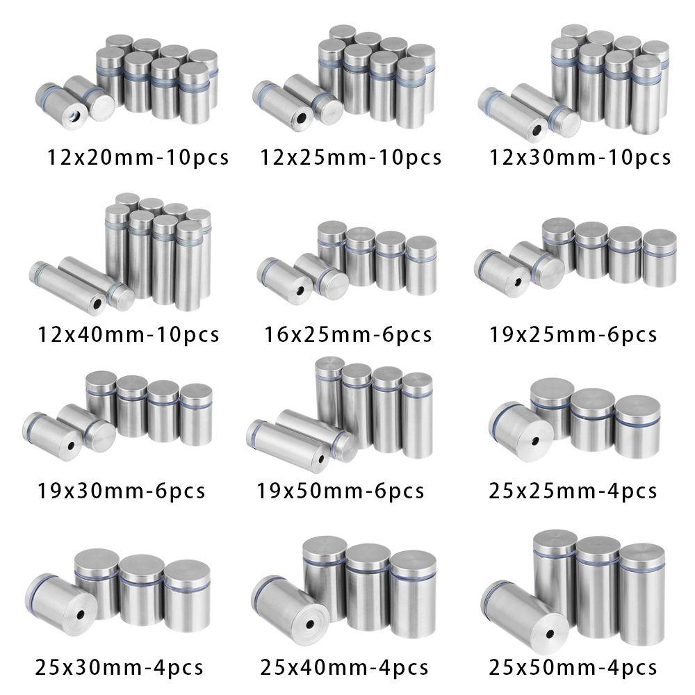 4/6/10Pcs Stainless Steel Billboard Fixing Screws Glass Fasteners Advertising Board Fixed Nails Advertisement Standoffs Pin