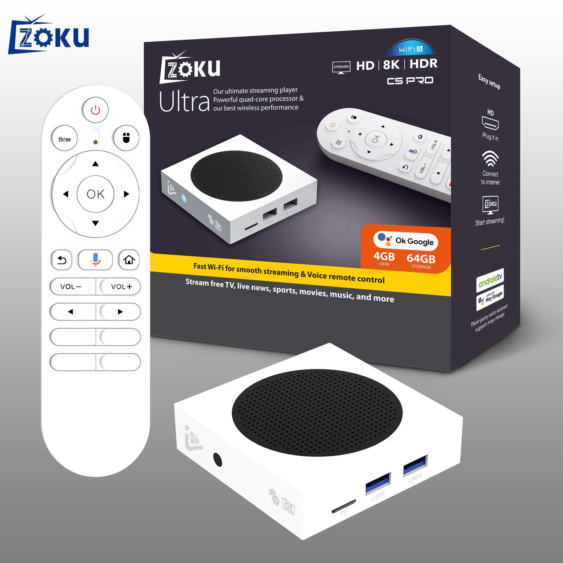 

C5PRO Android TV Box H618+ 64GB with Dual WiFi 6 and Voice Remote EU Standard білий