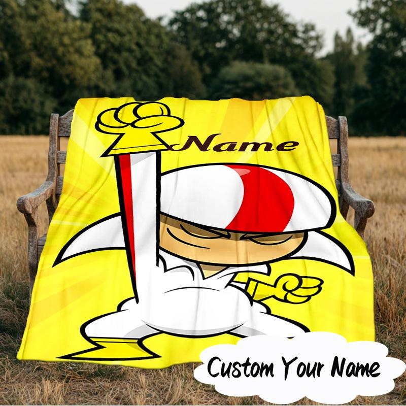 Custom Name Powerful Warrior Buttowski Blanket Ideal Bedding Blanket Perfect for Travel, Camping, Living Rooms, Offices, Sofas, Fan Christmas Gift