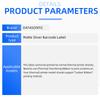 Etiqueta de código de barras PET prata fosca 20 30 40 50 60 70 80 90 100 Fita de transferência térmica Impressora de adesivos