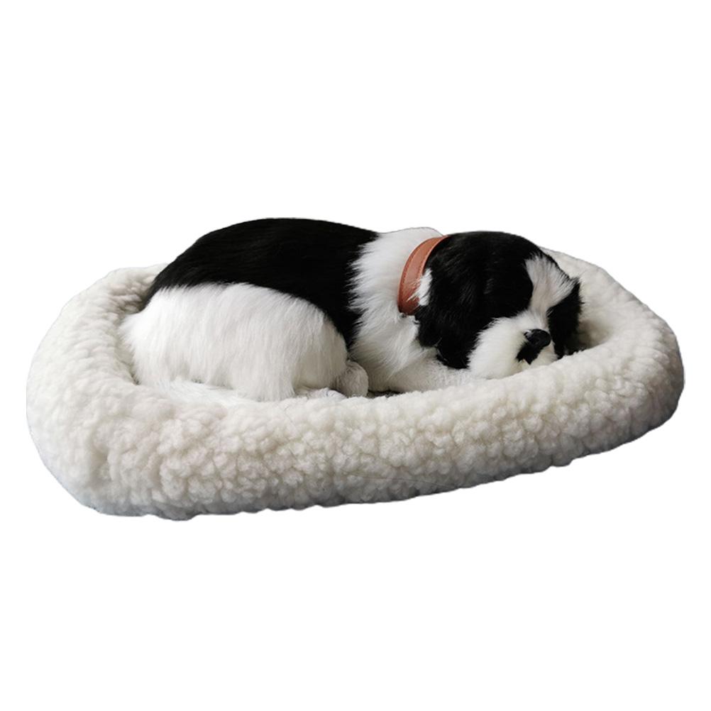 Realistic Sleeping Cat Toy Breathing Cat Stuffed Animal Doll with Mat  Plush Toys for Children Home