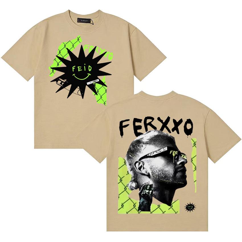 Feid Inter Shibuya La Mafia Fans Gift Merch Tshirt Unisexs Women Summer Fashion T Shirt Teenagers Cotton Oversized Crewneck T Shirt