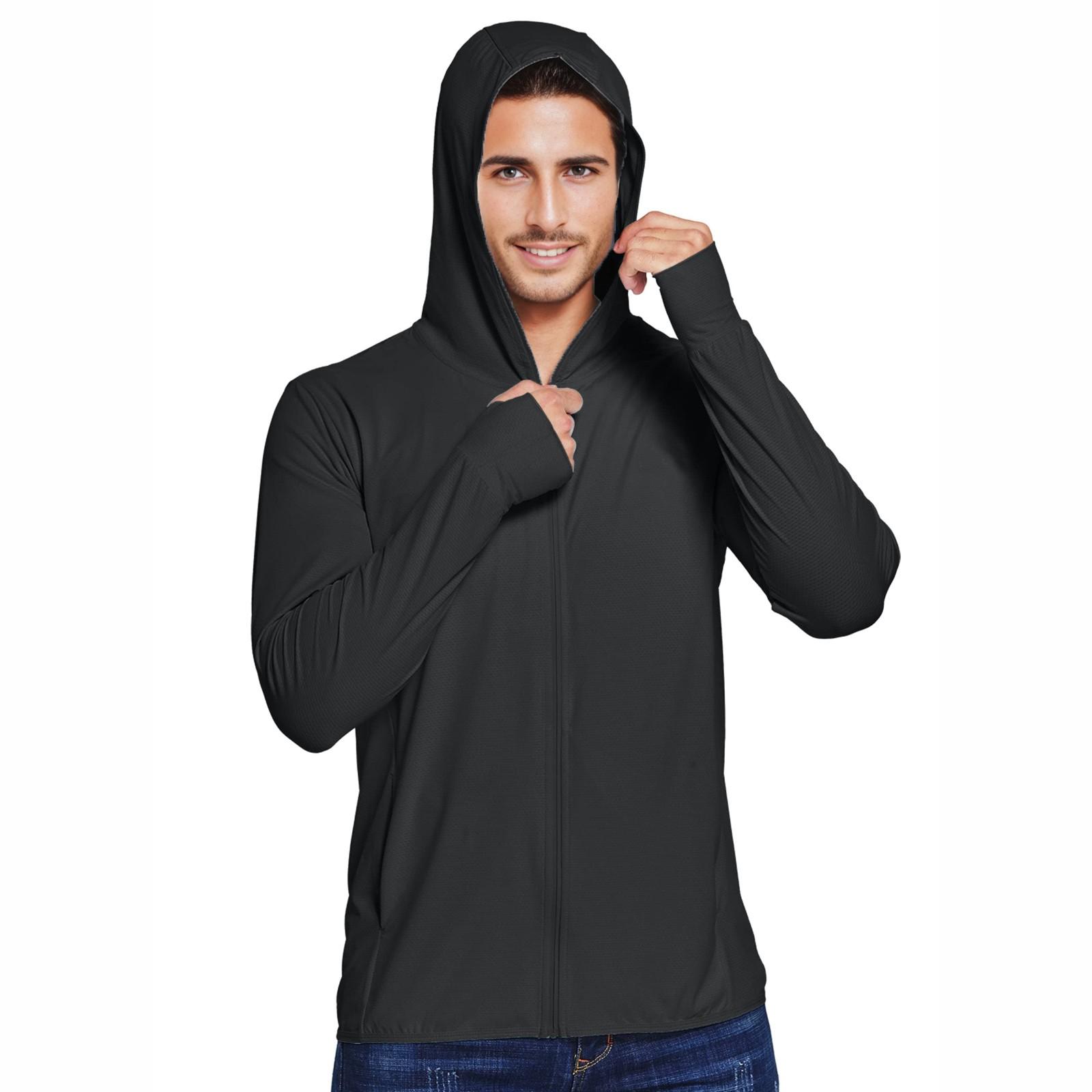 

Жіночий та чоловічий одяг з однаковим модним сонцезахистом Літній УФ дихаючий тонкий одяг Сонцезахисний одяг Пальто XXL чорний