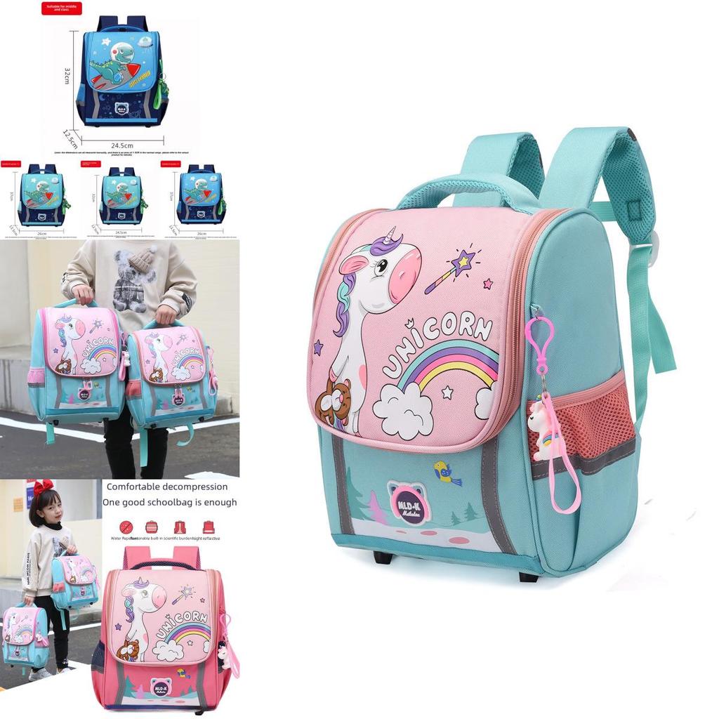 Large Capacity Waterproof Unicorn Cartoon Canvas Backpack For Kids With Breathable Design