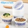 40pcs Resistant To Deformation Fast Food Bowl Porcelain Pattern Restaurant Bowl Dessert Bowl  Picnic