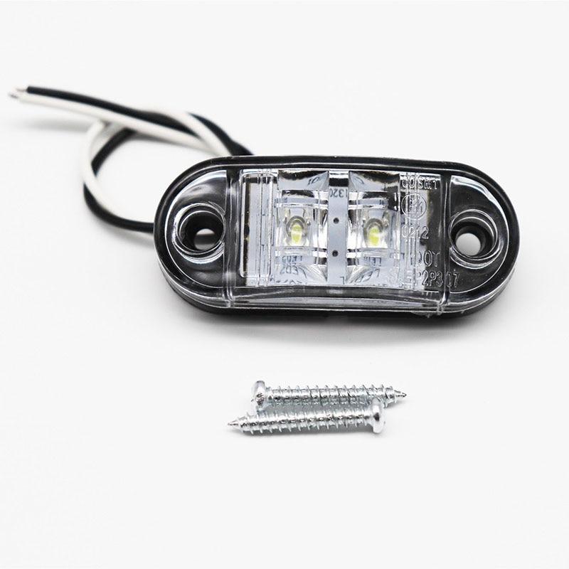 2stk 12v 24v Led sidemarkeringslys for tilhenger lastebiler Caravan Sideklaring markeringslys Lampe Led Lastebil Amber Rød Hvit 10-30V